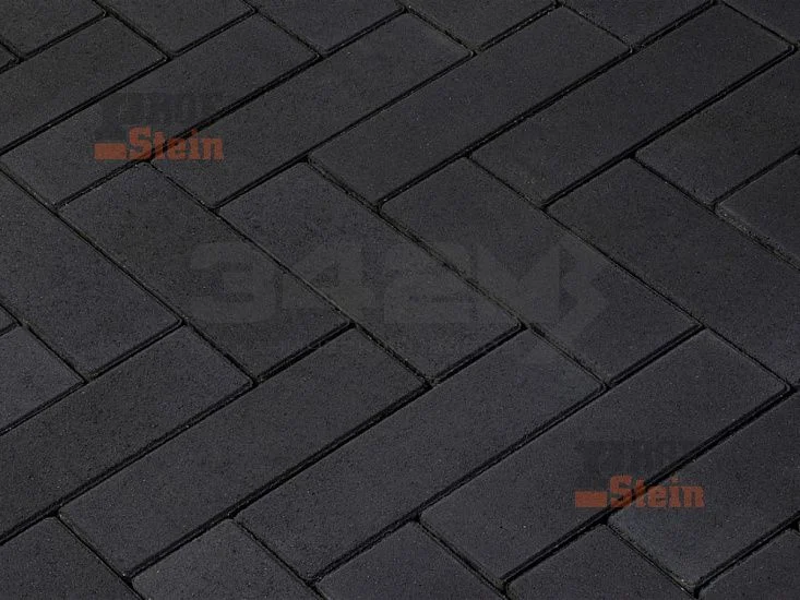 Тротуарная плитка Паркет, Черный 342 МЗ 60 мм
