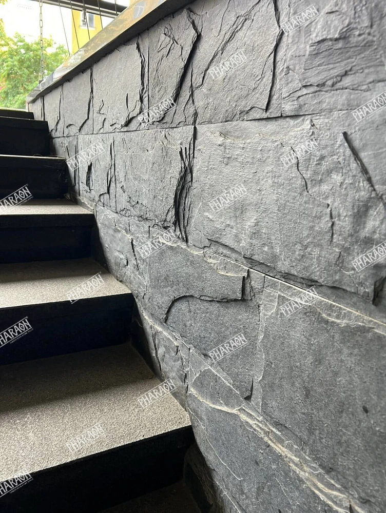 Плитка Сланец чёрный (Машрум) 200х 400 Pharaon