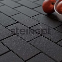 Тротуарная плитка Прямоугольник 200*100 Черный (верхний прокрас, минифаска) Steingot 60 мм