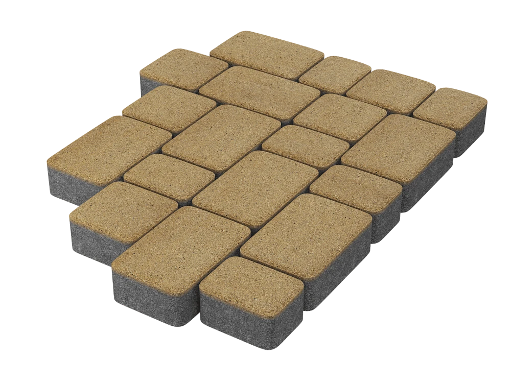 Тротуарная плитка Старый город Желтый Stellard 40 мм