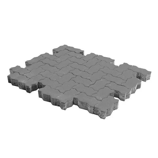 Тротуарная плитка Волна, Серый BRAER 70 мм