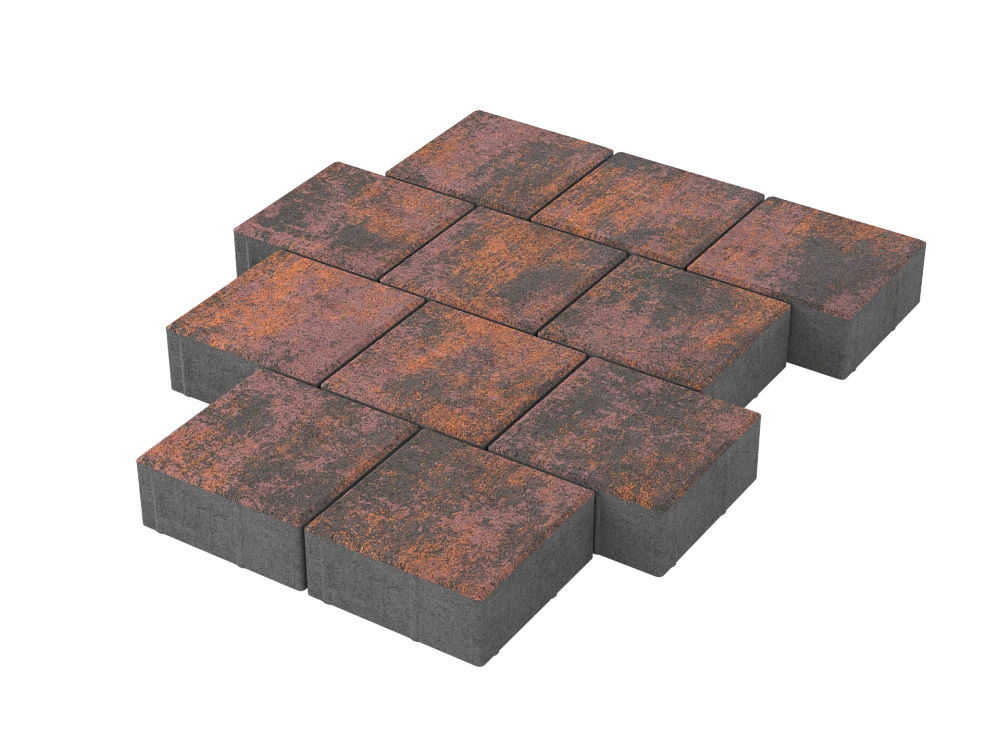 Тротуарная плитка Квадрат 20х20 Браун Stellard 60 мм