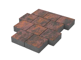 Тротуарная плитка Квадрат 20х20 Браун Stellard 80 мм