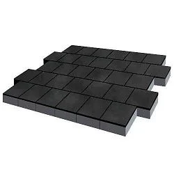 Тротуарная плитка Виго Черный Гладкая SteinRus 80 мм