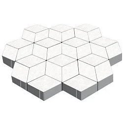 Тротуарная плитка Полярная звезда Белый Гладкая SteinRus 80 мм