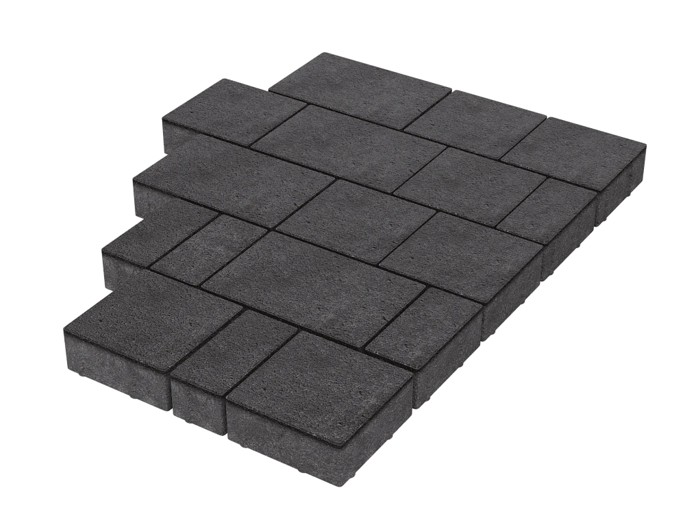 Тротуарная плитка Новый город Черный Stellard 40 мм