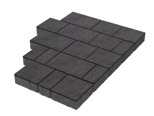 Тротуарная плитка Новый город Черный Stellard 40 мм