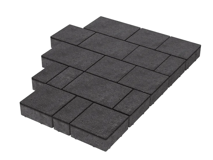 Тротуарная плитка Новый город Черный Stellard 60 мм