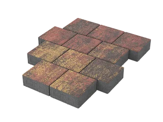 Тротуарная плитка Квадрат 20х20 Закат Stellard 80 мм