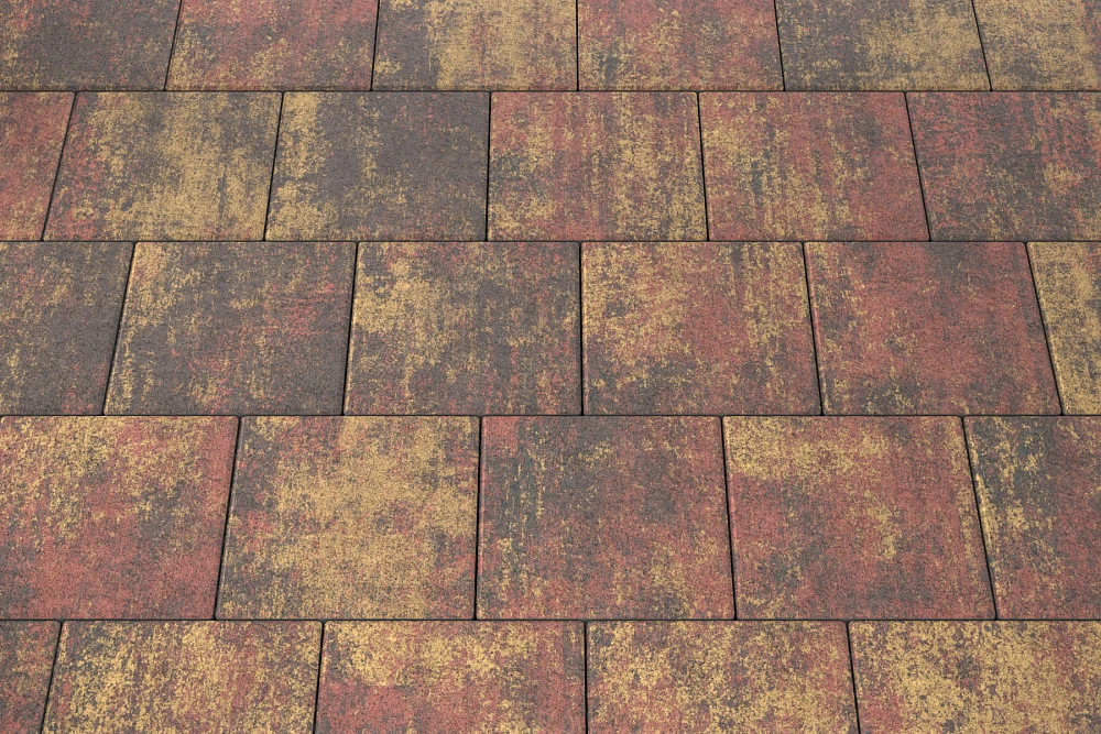 Тротуарная плитка Квадрат 30х30 Закат Stellard 80 мм