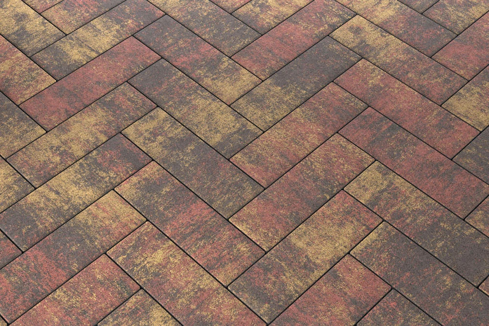 Тротуарная плитка Паркет Закат Stellard 80 мм