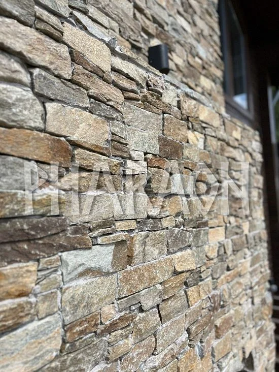 3D панель из натурального камня Кварцит Мультиколор Грубый камень Pharaon