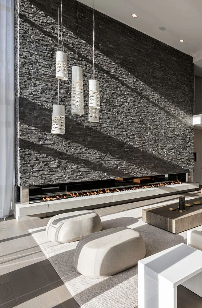 3D панель из натурального камня Сланец Чёрный Неоклассик Pharaon