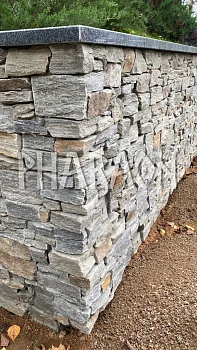 3D панель из натурального камня Кварцит Серо-зелёный Грубый камень Pharaon