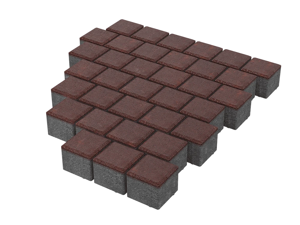 Тротуарная плитка Квадрат 10х10 Бордовый Stellard 60 мм
