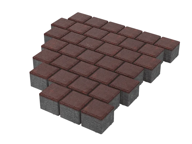 Тротуарная плитка Квадрат 10х10 Бордовый Stellard 60 мм