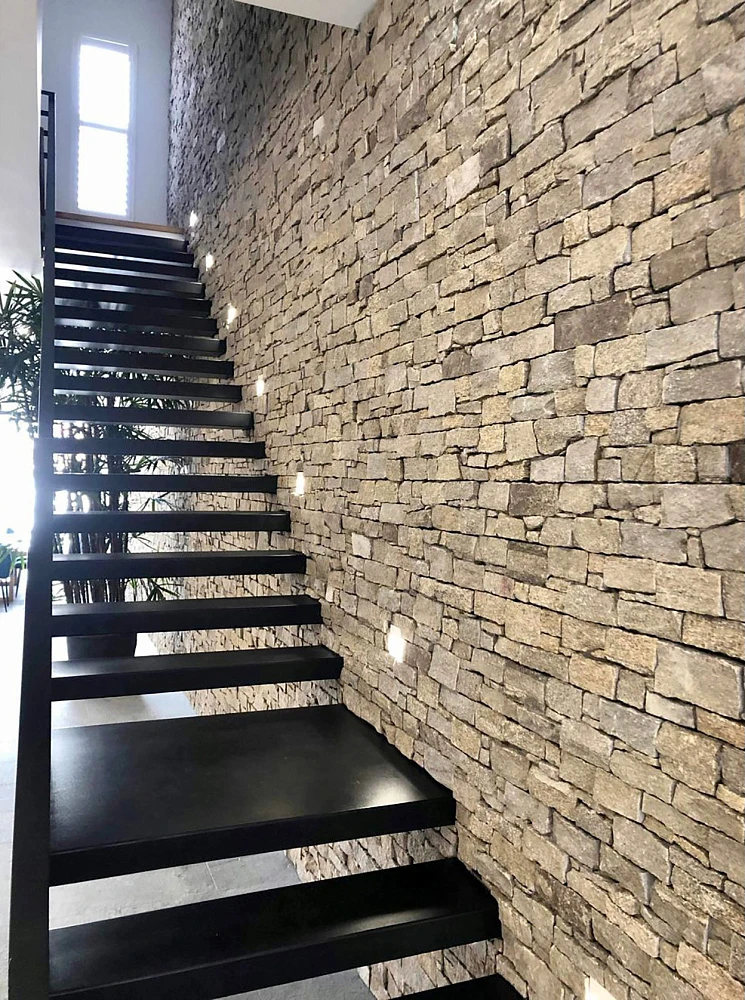 3D панель из натурального камня Кварцит Серо-коричневый Грубый камень Pharaon