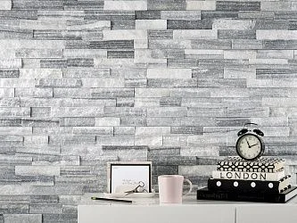 3D панель из натурального камня Кварцит Бело-серый Неоклассик Pharaon