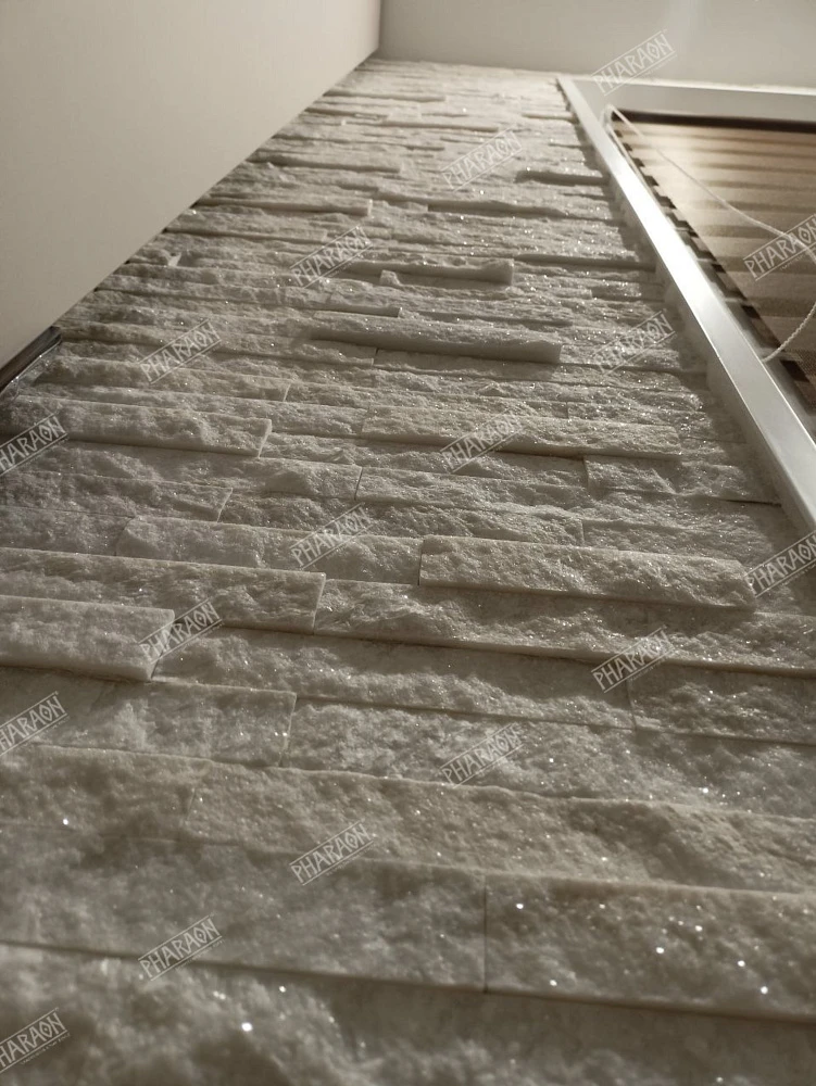 3D панель из натурального камня Кварцит Белый Классик Pharaon