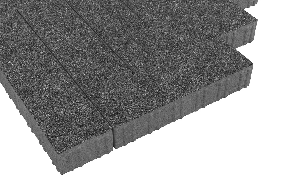 Тротуарная плитка Паркет Черный агат Stellard 80 мм