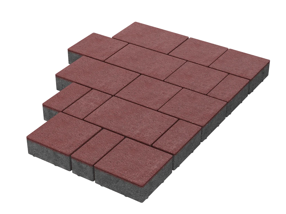Тротуарная плитка Новый город Красный Stellard 40 мм