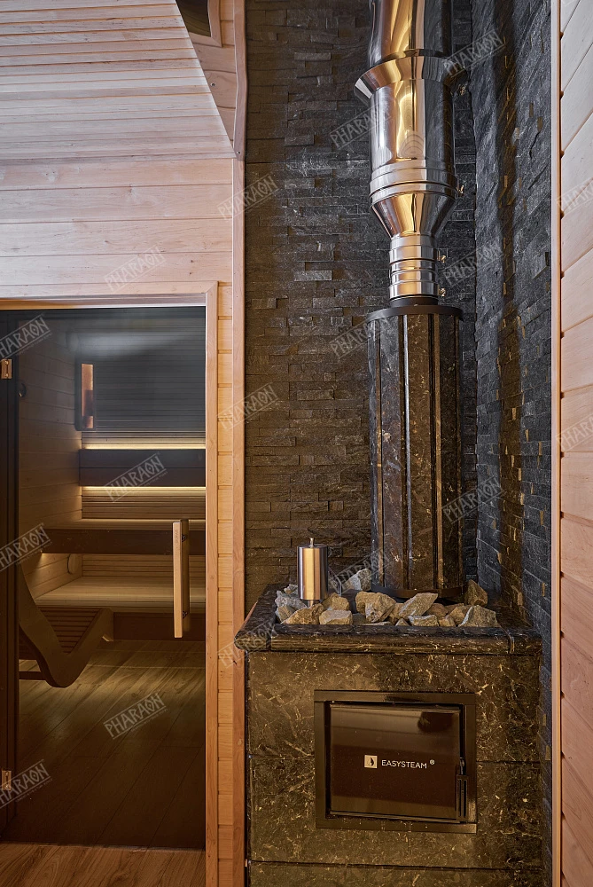 3D панель из натурального камня Кварцит Чёрный Классик Pharaon