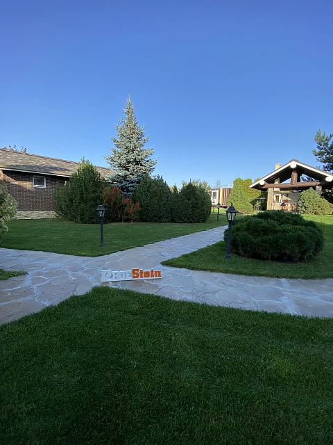 Замена плитняка на тротуарную плитку