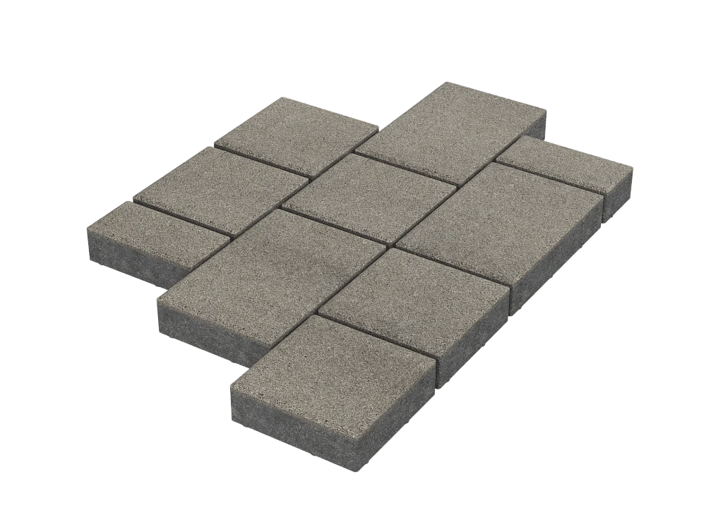 Тротуарная плитка Мозаика Белый мрамор Stellard 60 мм