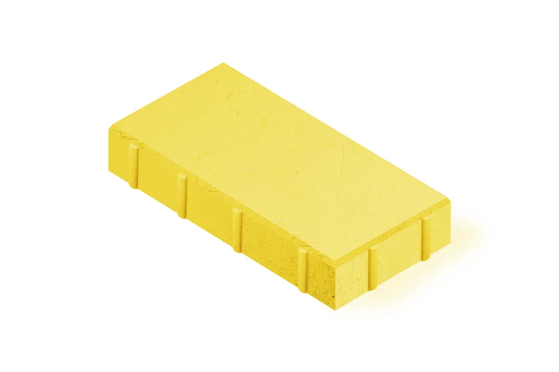 Тротуарная плитка Прямоугольник 4П6Ф Нобетек Желтая 60 мм