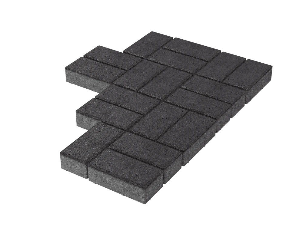 Тротуарная плитка Брусчатка Черная Stellard 80 мм