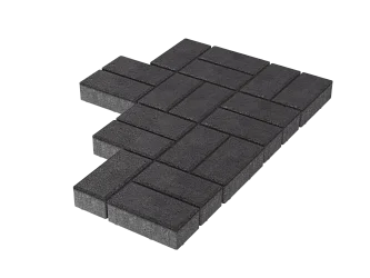 Тротуарная плитка Брусчатка Черная Stellard 80 мм