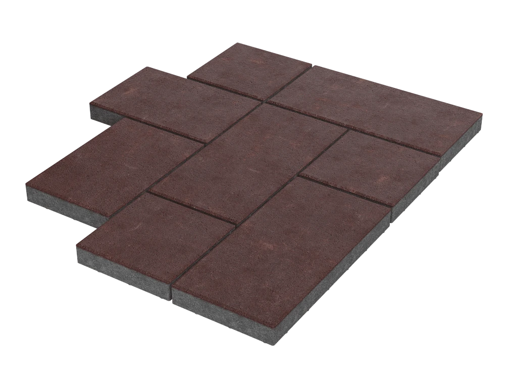 Тротуарная плитка Мозаика XL Бордовый Stellard 60 мм