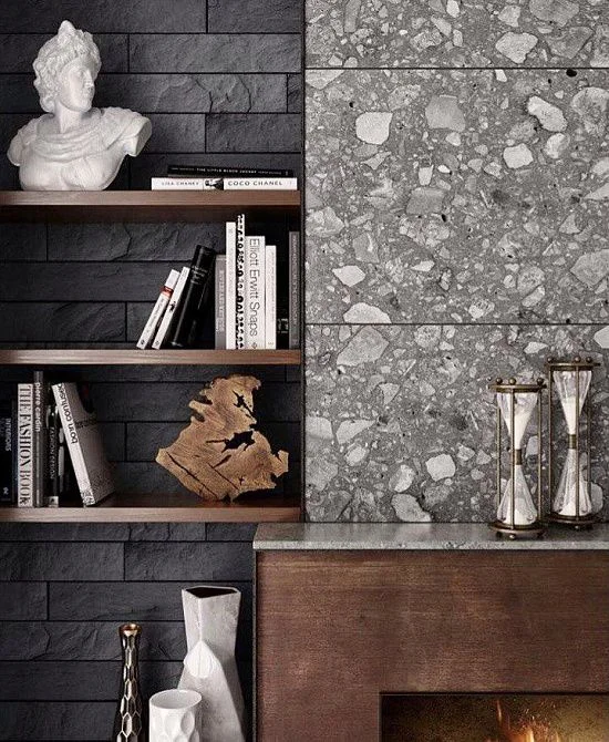 Плитка Сланец черный (нарезка) 70х300 Pharaon