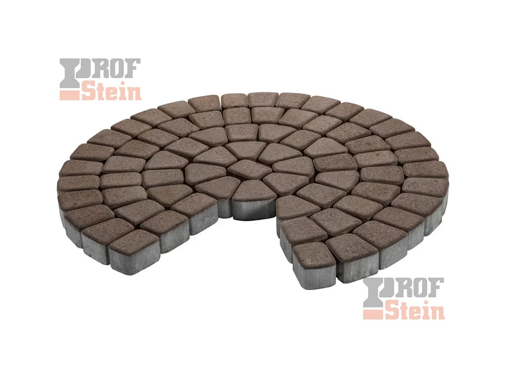 Тротуарная плитка Круговая классика, Коричневый 342 МЗ 60 мм
