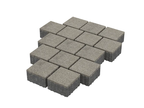 Тротуарная плитка Квадрат 15х15 Черный агат Stellard 80 мм