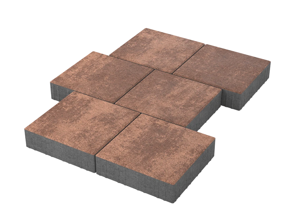 Тротуарная плитка Квадрат 30х30 Мокко Stellard 80 мм