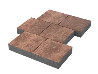 Тротуарная плитка Квадрат 30х30 Мокко Stellard 80 мм