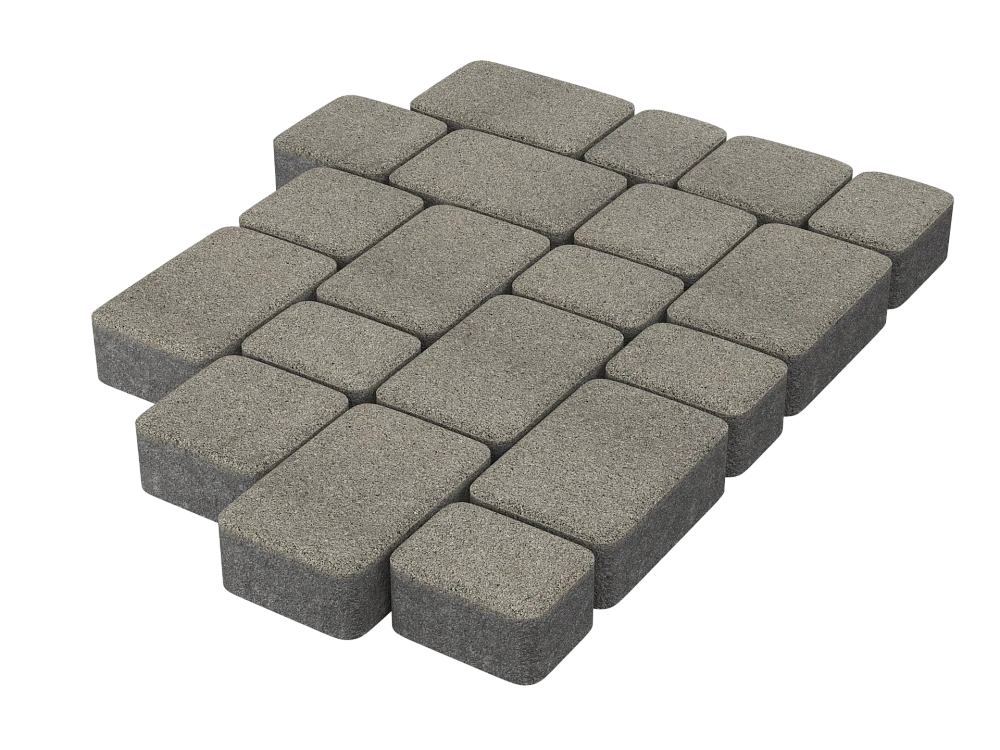 Тротуарная плитка Старый город Белый мрамор Stellard 60 мм