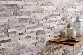 3D панель из натурального камня Кварцит Бело-серый Классик Pharaon