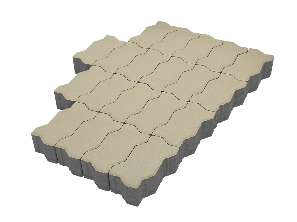 Тротуарная плитка Волна Желтый Stellard 60 мм