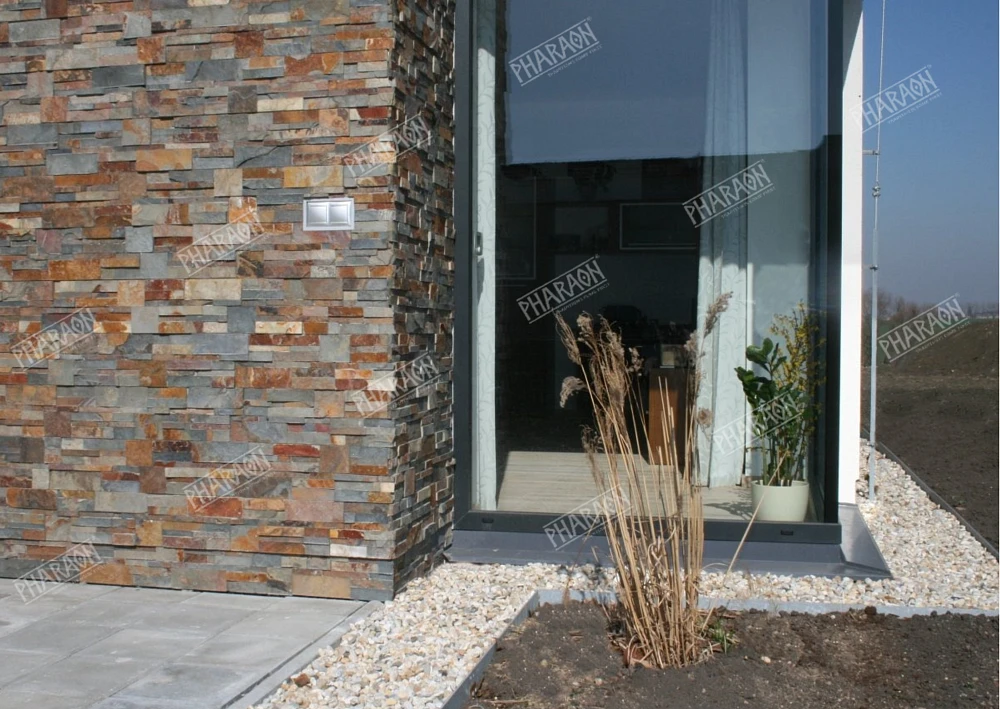 3D панель из натурального камня Сланец Мультиколор Модерн Pharaon