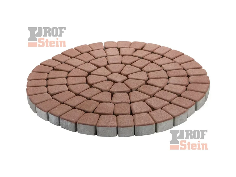 Тротуарная плитка Круговая классика, Красный 342 МЗ 60 мм