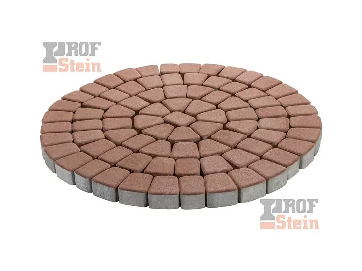 Тротуарная плитка Круговая классика, Красный 342 МЗ 60 мм