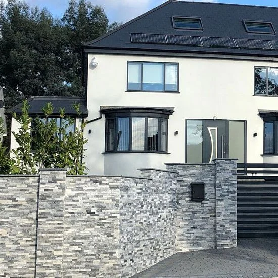 3D панель из натурального камня Кварцит Бело-серый Классик Pharaon