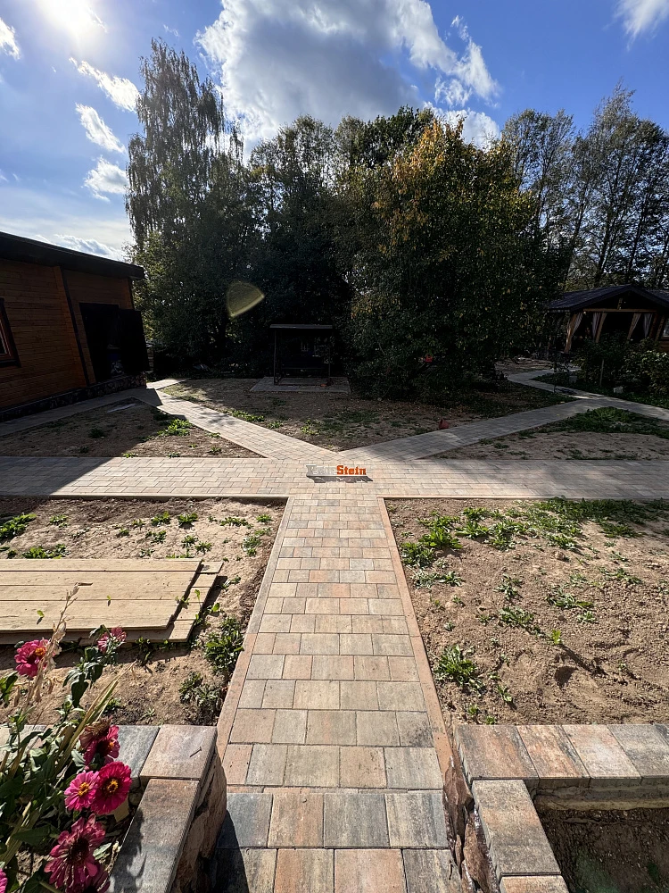 Укладка брусчатки Steingot с подготовкой бетонного основания