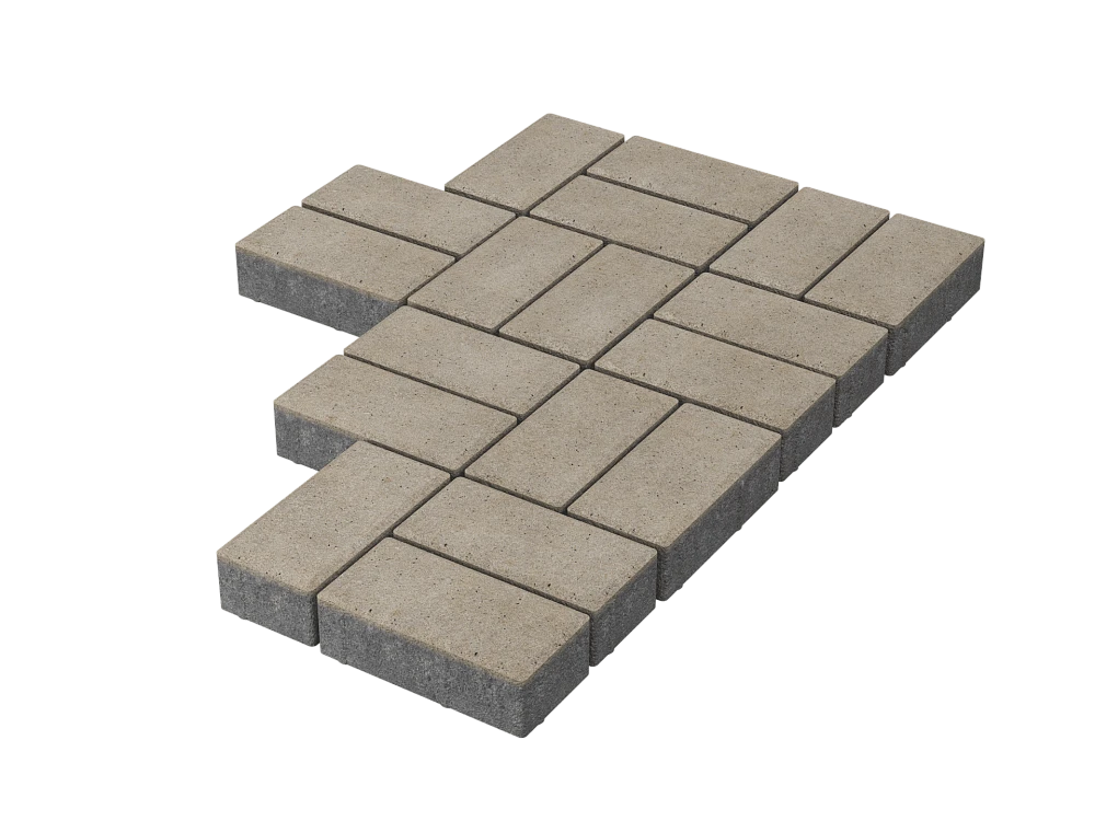 Тротуарная плитка Брусчатка Белая Stellard 40 мм