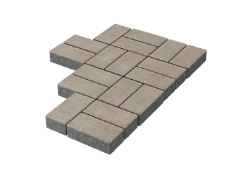 Тротуарная плитка Брусчатка Белая Stellard 80 мм