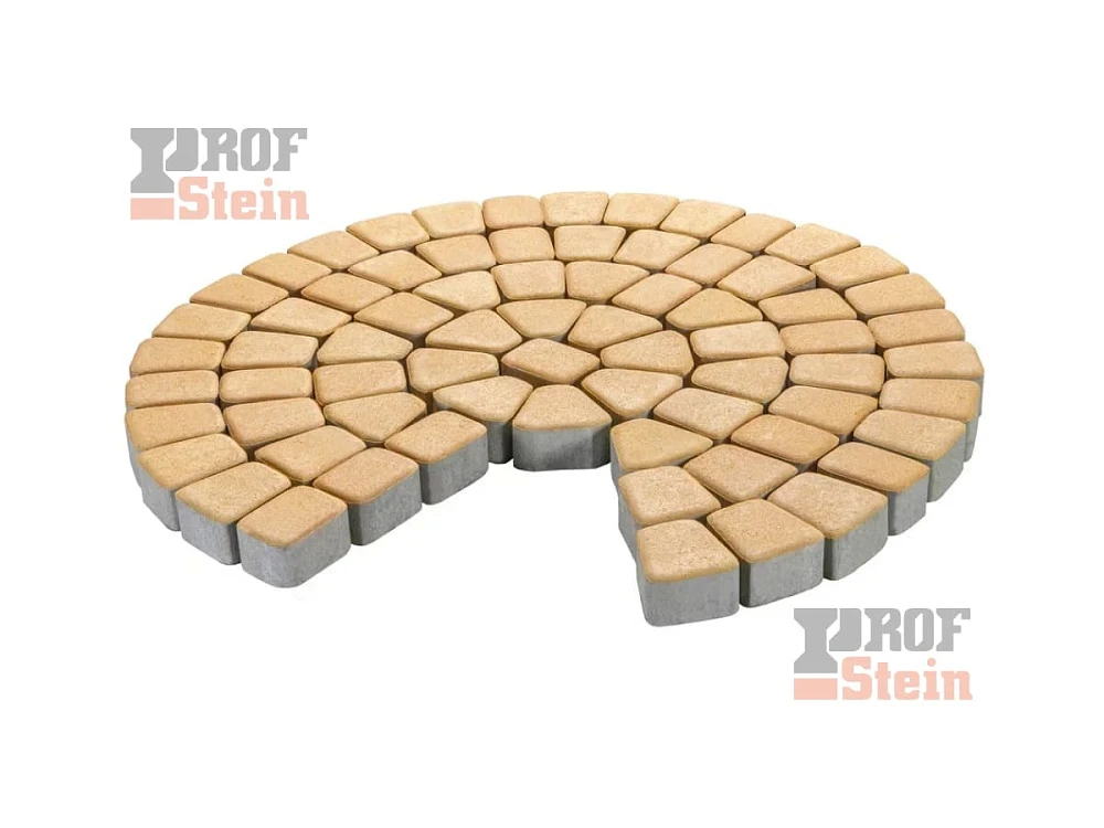 Тротуарная плитка Круговая классика, Желтый 342 МЗ 60 мм