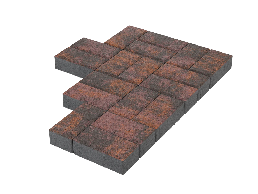 Тротуарная плитка Брусчатка Браун Stellard 40 мм