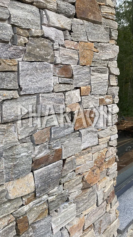 3D панель из натурального камня Кварцит Серо-зелёный Грубый камень Pharaon